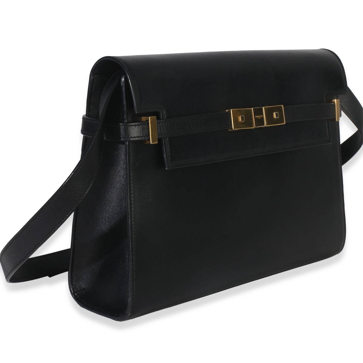 Saint Laurent Black Calfskin Medium Manhattan Shoulder Bag Handbag pv