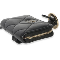 Chanel Black Quilted Lambskin Coin Purse Bracelet Handbag box