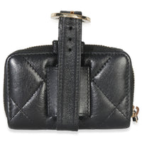 Chanel Black Quilted Lambskin Coin Purse Bracelet Handbag bv