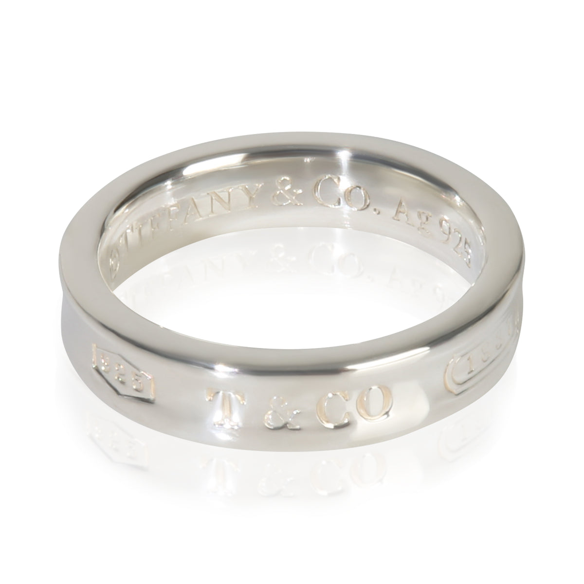 Tiffany & Co. Sterling Silver  1837 Narrow Ring fv