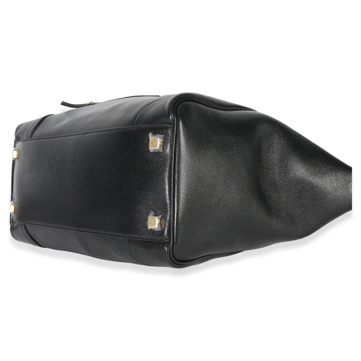 Celine Black Supple Shiny Lambskin Medium New Luggage Handbag box