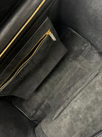 Celine Black Supple Shiny Lambskin Medium New Luggage Handbag ad1