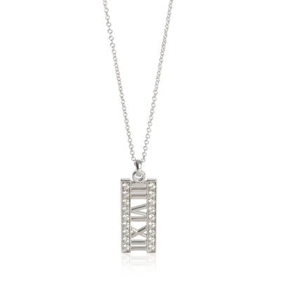 White Gold Diamond Atlas Bar Pendant