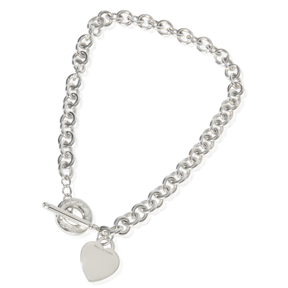 Sterling Silver  Heart Tag Necklace