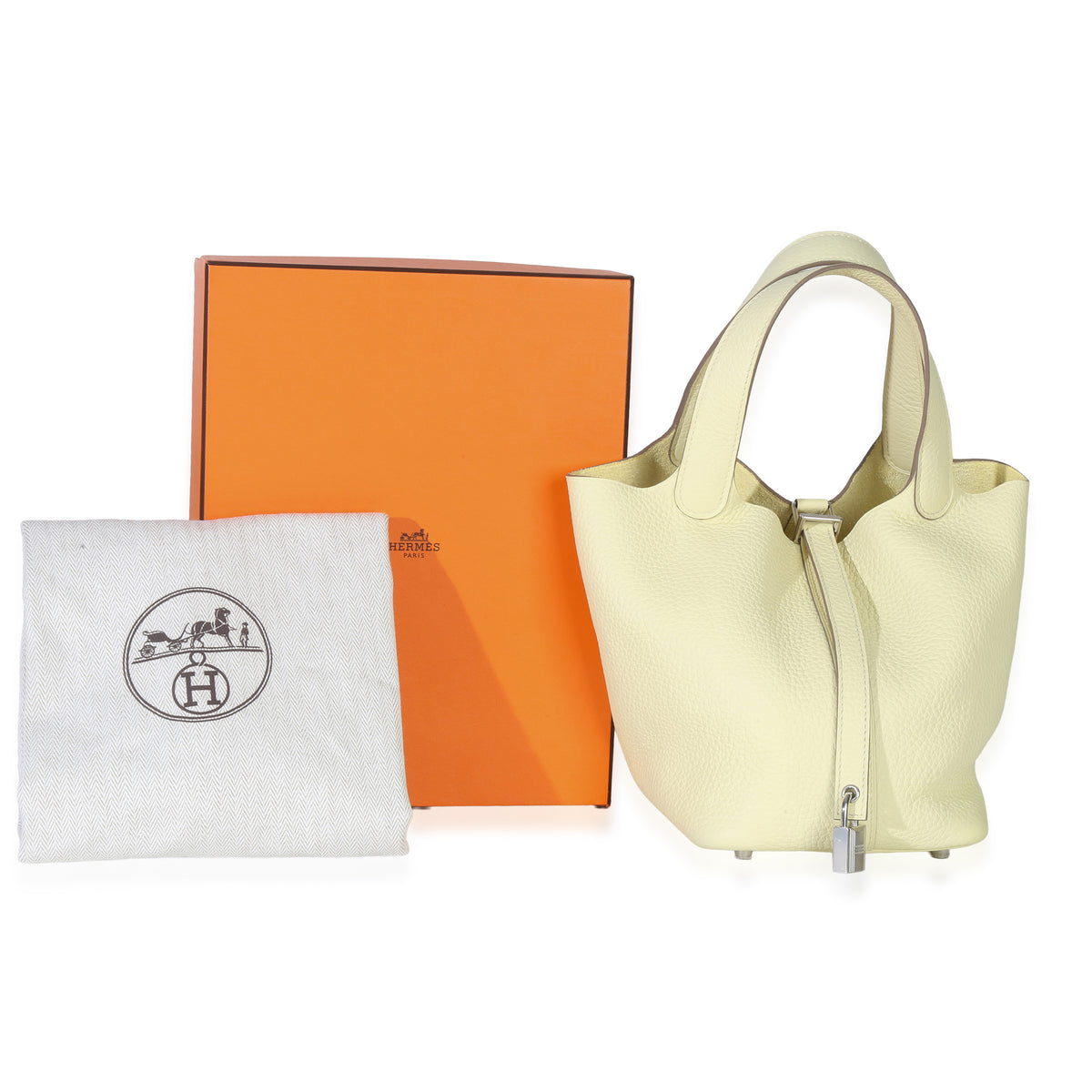 Hermès Jaune Milton Clemence Picotin Lock 18 PHW Handbag ad1