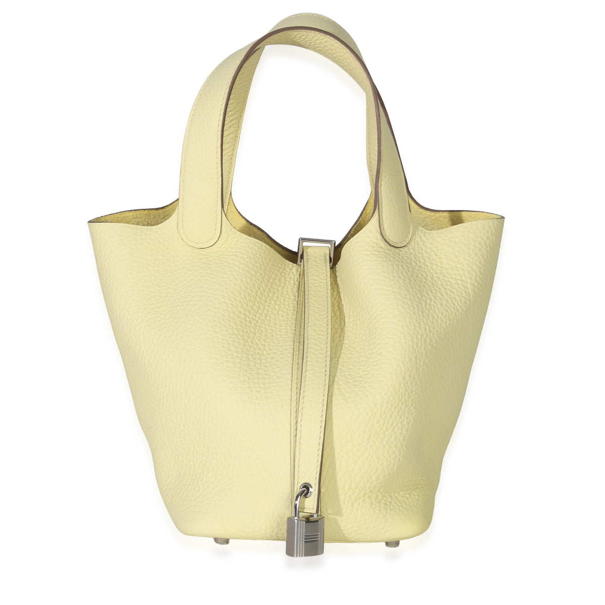Hermès Jaune Milton Clemence Picotin Lock 18 PHW Handbag fv