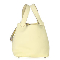Hermès Jaune Milton Clemence Picotin Lock 18 PHW Handbag sv