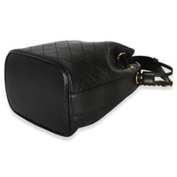 Saint Laurent Black Quilted Lambskin Cassandre Logo Plaque Small Bucket Bag Handbag box