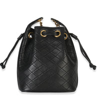 Saint Laurent Black Quilted Lambskin Cassandre Logo Plaque Small Bucket Bag Handbag fv