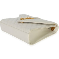 Saint Laurent Crema Soft Grain De Poudre Medium Triquilt Monogram Satchel Handbag box