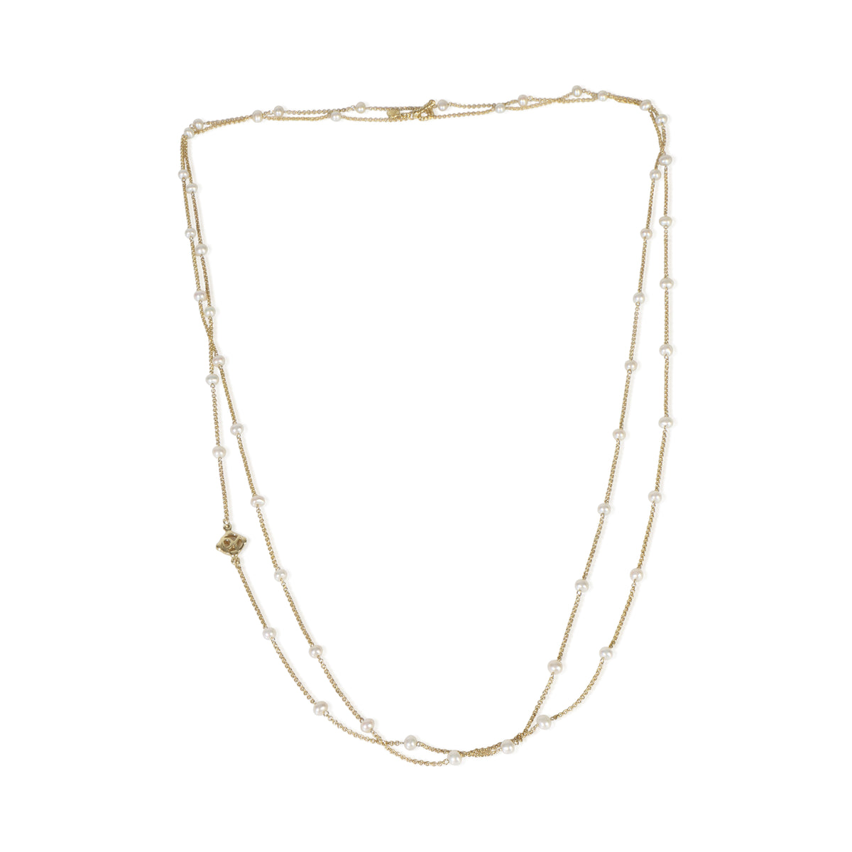 David Yurman Yellow Gold Pearl Necklace pv