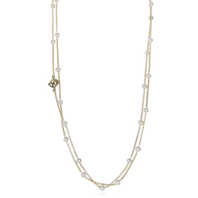 Yellow Gold Pearl Necklace