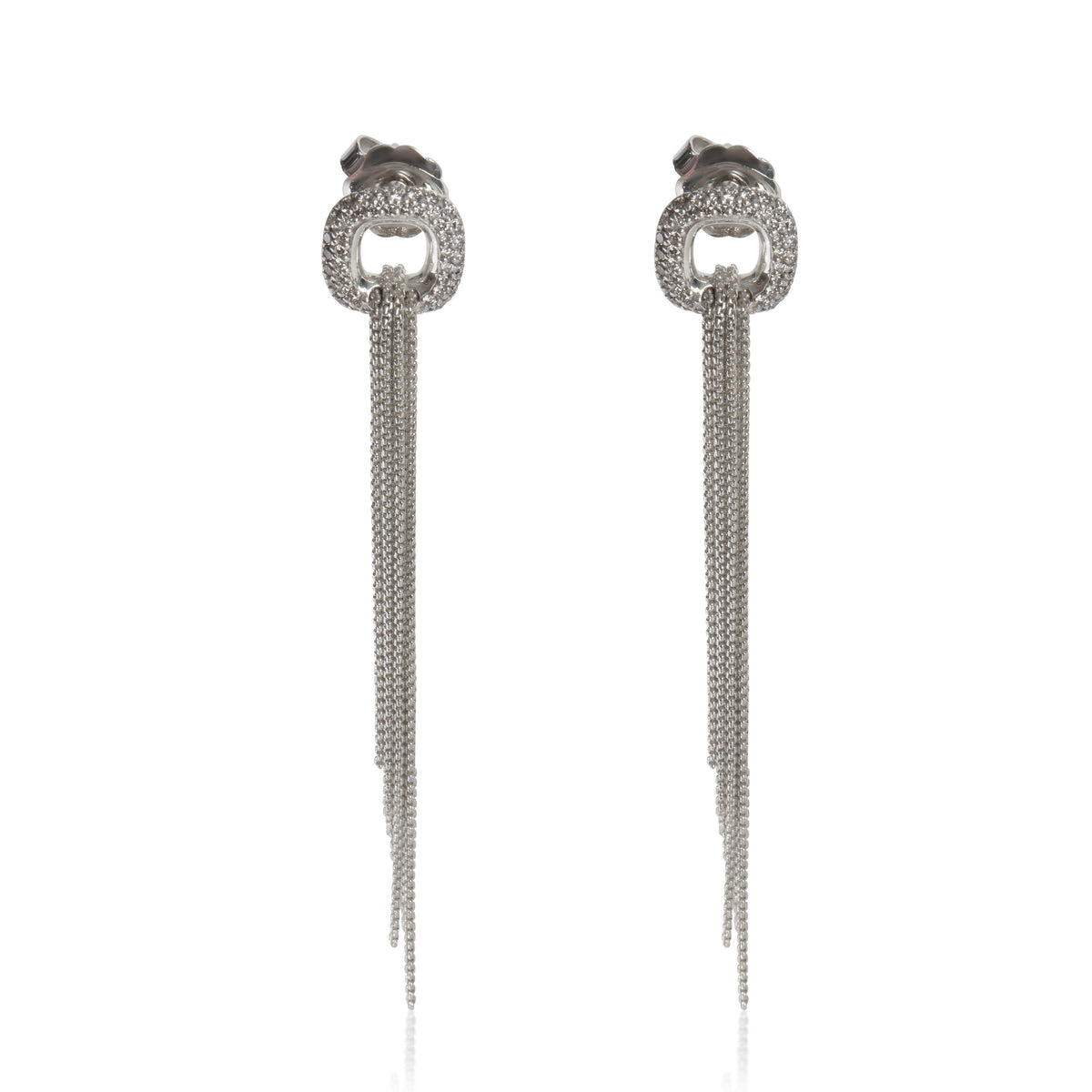 Sterling Silver Diamond Fringe Earrings