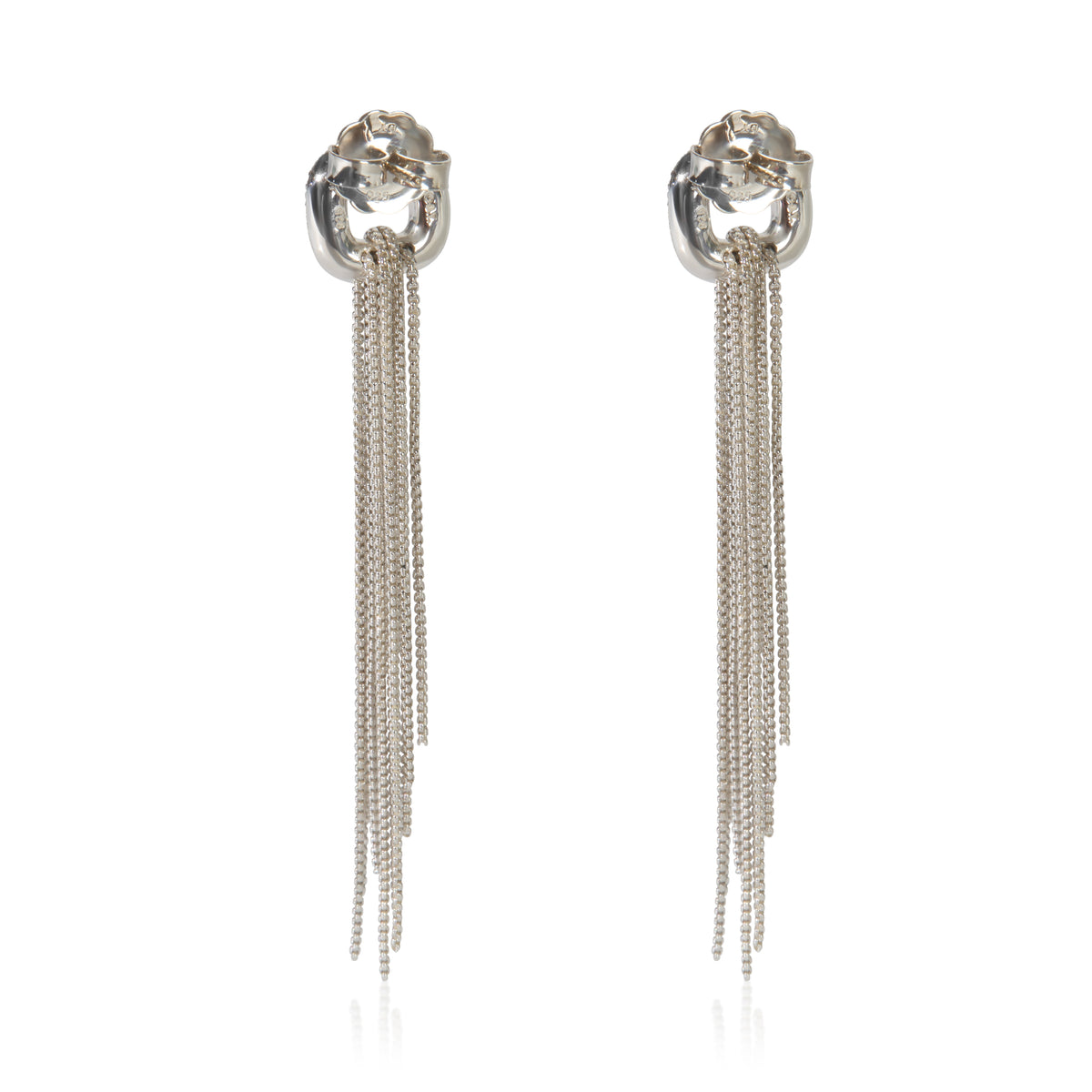 Sterling Silver Diamond Fringe Earrings