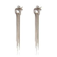 Sterling Silver Diamond Fringe Earrings