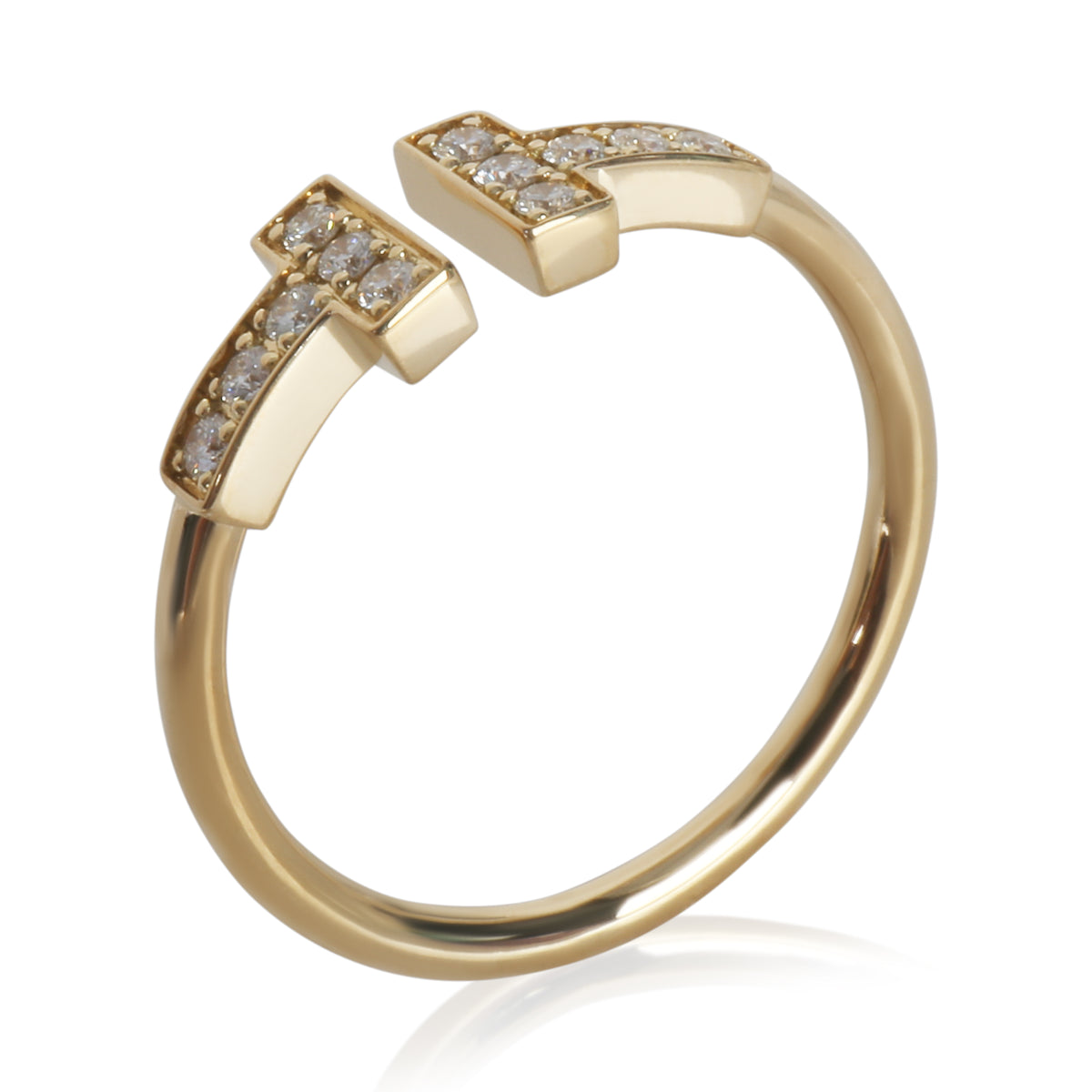 Yellow Gold Diamond Tiffany T Wire Ring
