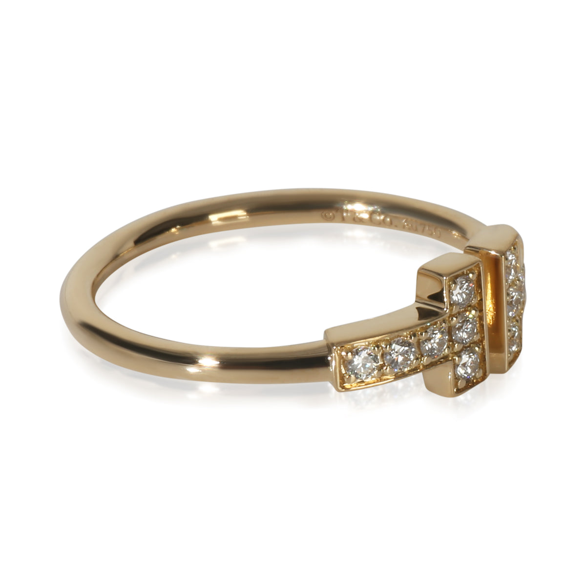 Yellow Gold Diamond Tiffany T Wire Ring