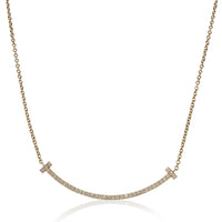 Tiffany & Co. Yellow Gold Diamond Small Model Tiffany T Necklace fv