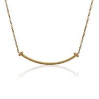 Tiffany & Co. Yellow Gold Diamond Small Model Tiffany T Necklace av