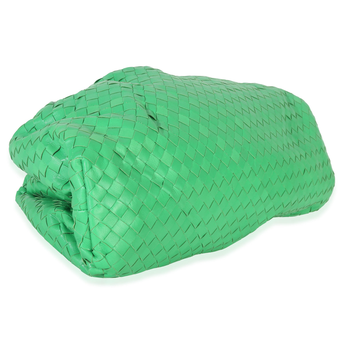 Bottega Veneta Parakeet Nappa Intrecciato Maxi Pouch Handbag clasp