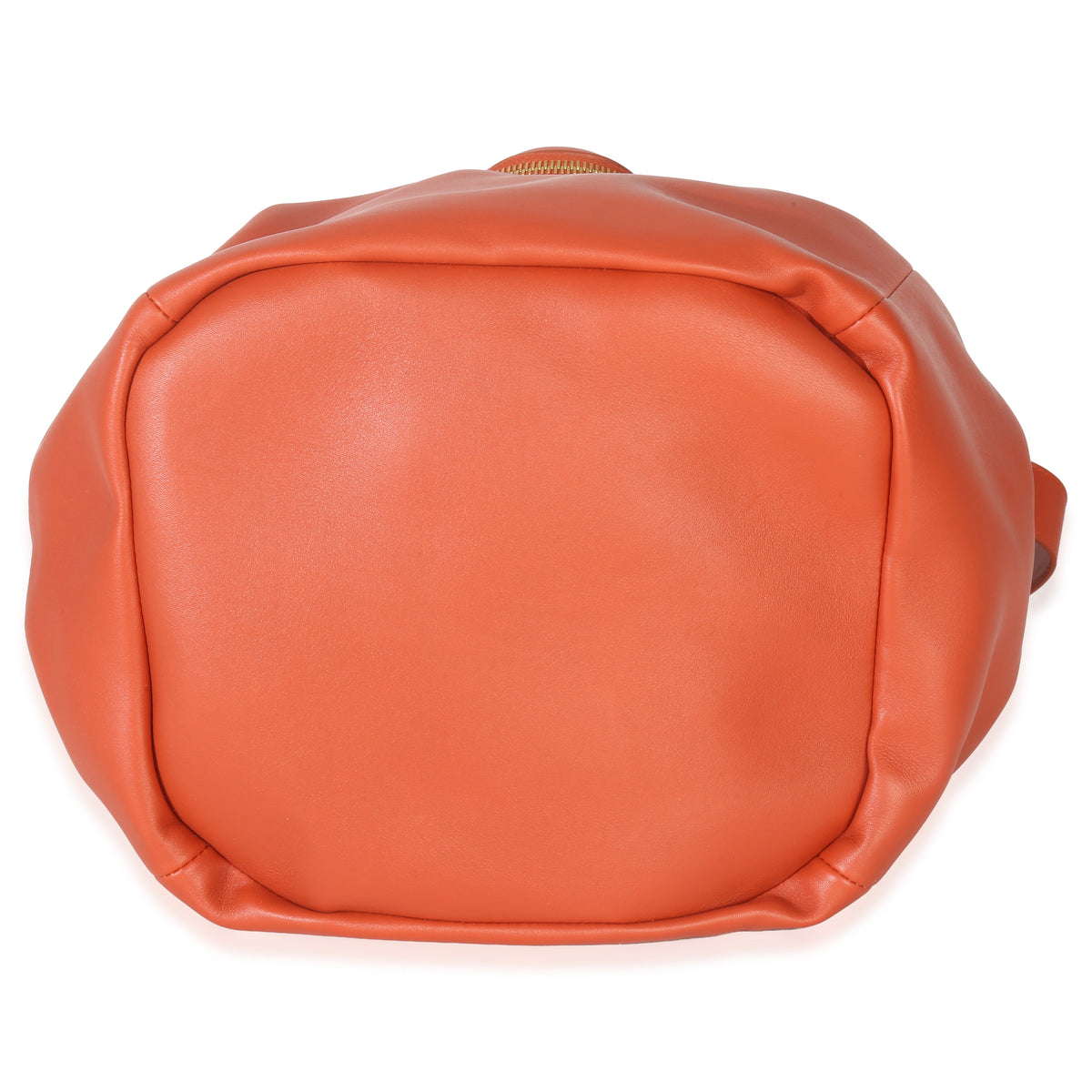 Bottega Veneta Orange Calfskin Beak Tote Handbag stamp