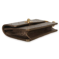 Chanel Vintage Gold Metallic Quilted Lambskin Extra Mini Square Flap Bag Handbag clasp