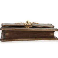 Chanel Vintage Gold Metallic Quilted Lambskin Extra Mini Square Flap Bag Handbag stamp