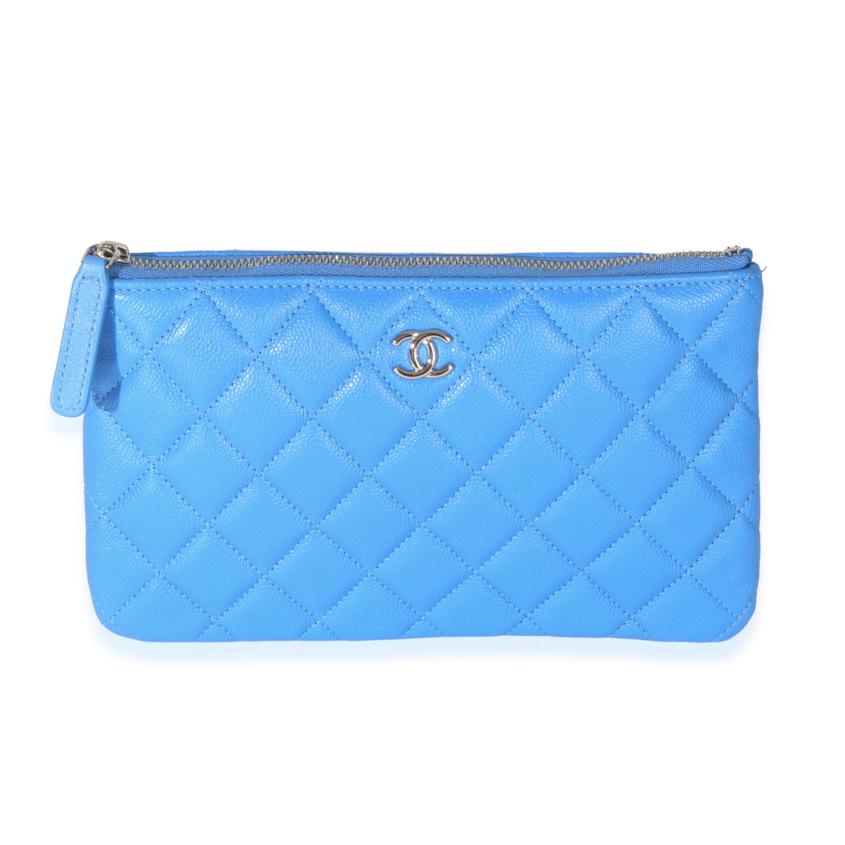 Chanel Blue Quilted Lambskin Small O Case Pouch Handbag id