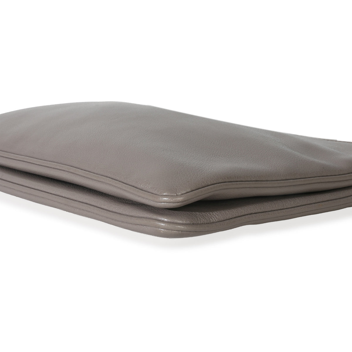 Prada Grey Calfskin Enameled Metal Triangle Crossbody Bag Handbag box