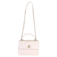 Chanel Pale Pink Quilted Lambskin Small Trendy Top Handle Bag Handbag av