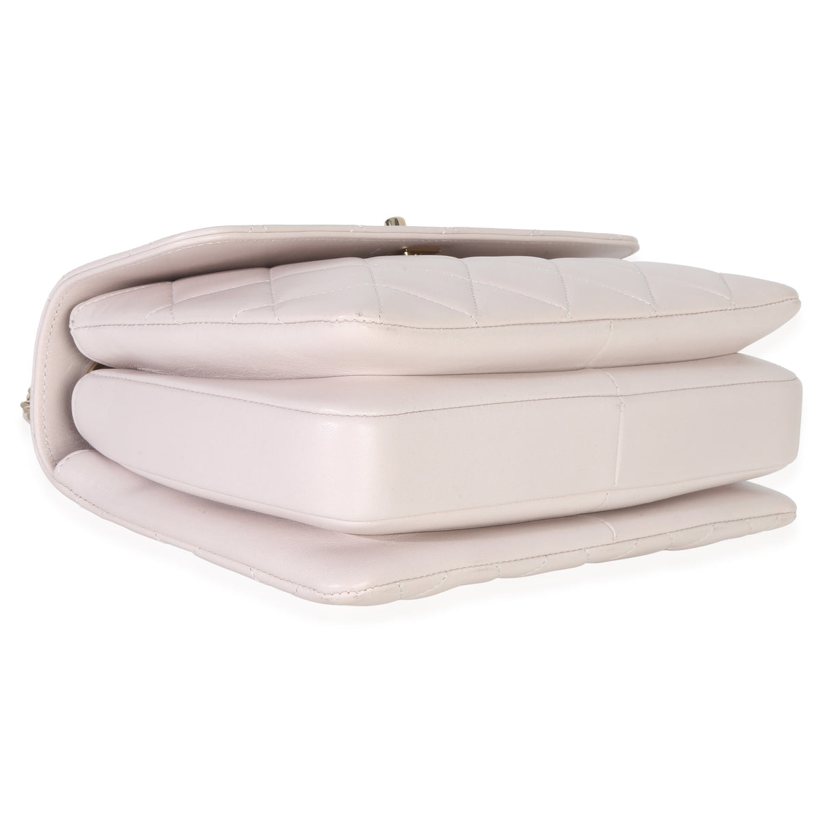 Chanel Pale Pink Quilted Lambskin Small Trendy Top Handle Bag Handbag clasp