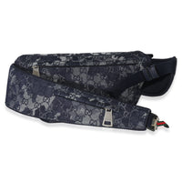 Gucci Navy GG Floral Canvas Belt Bag Handbag bv