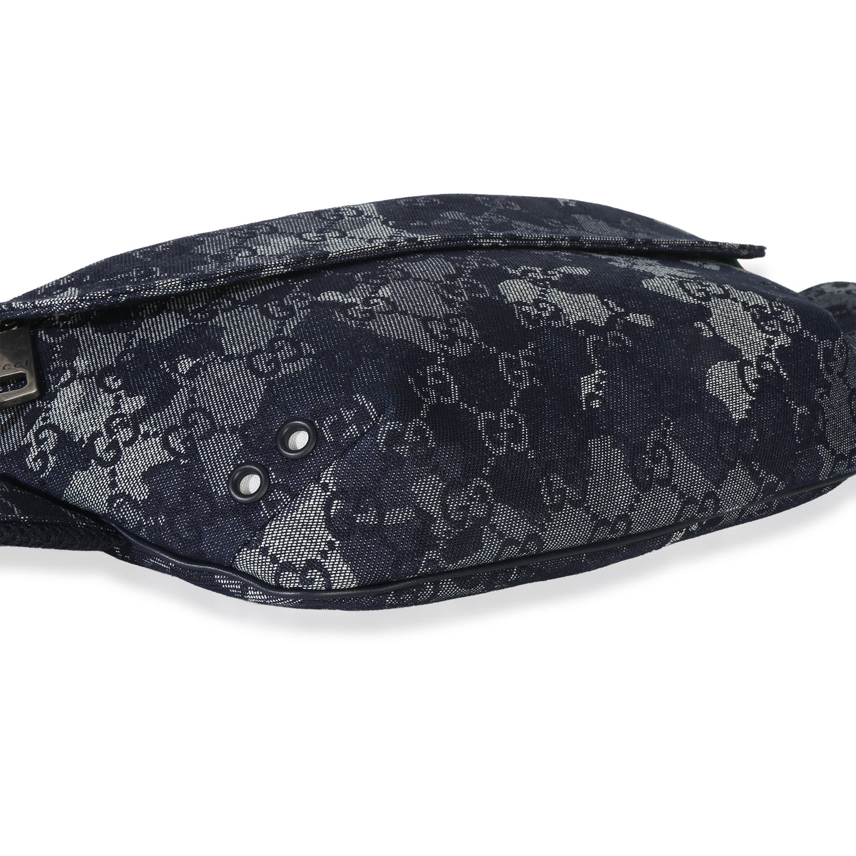 Gucci Navy GG Floral Canvas Belt Bag Handbag clasp