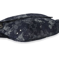 Gucci Navy GG Floral Canvas Belt Bag Handbag clasp