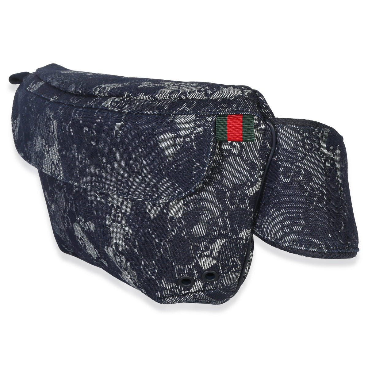 Gucci Navy GG Floral Canvas Belt Bag Handbag sv