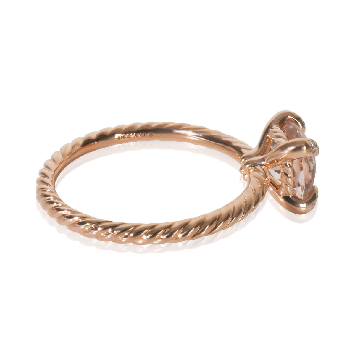 David Yurman Rose Gold Morganite and Diamond Chatelaine Ring pv