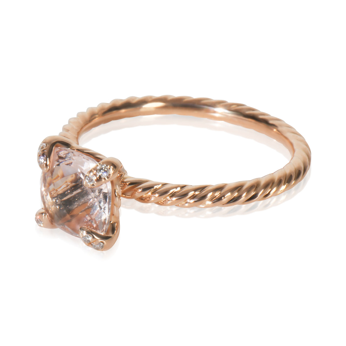 David Yurman Rose Gold Morganite and Diamond Chatelaine Ring sv