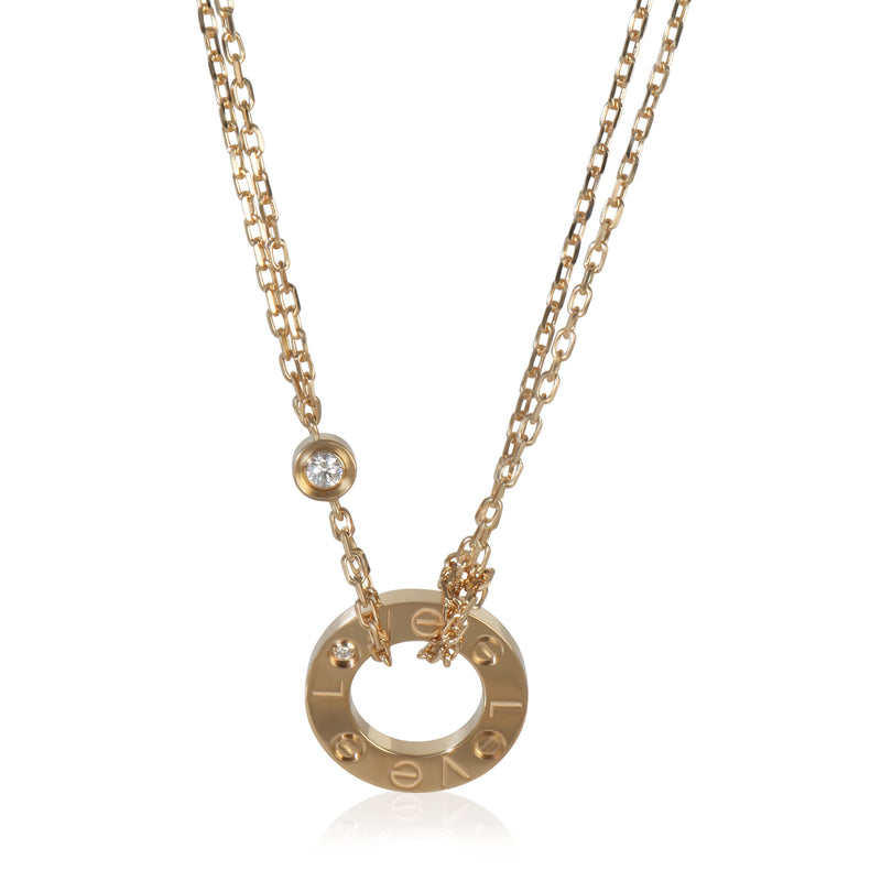 Yellow Gold Diamond Love Necklace