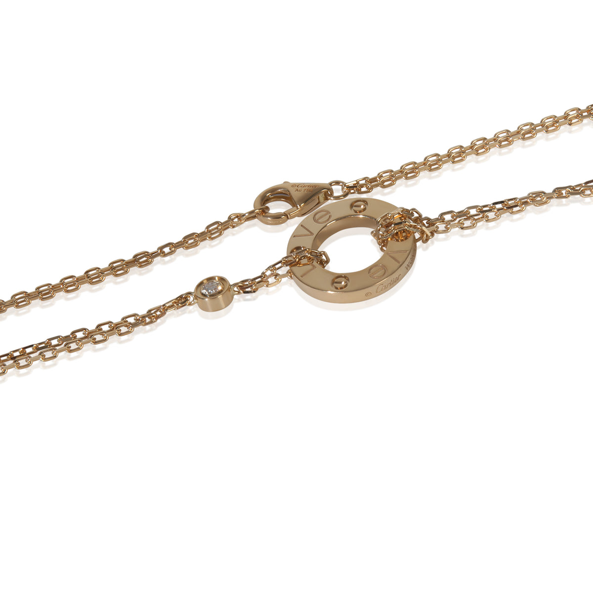 Yellow Gold Diamond Love Necklace