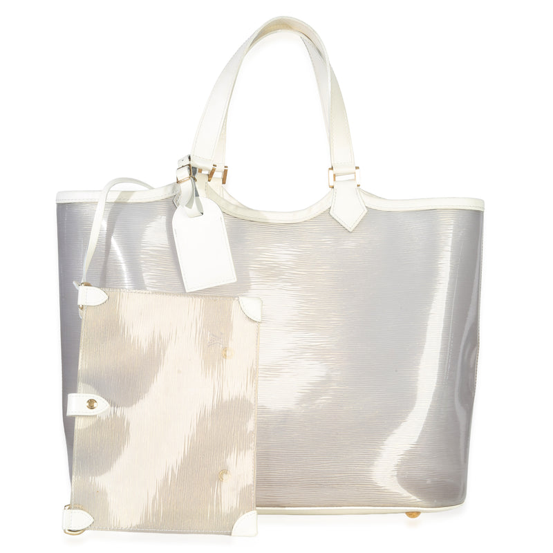 Louis Vuitton White Epi Plage Vinyl Lagoon Bay Tote Handbag fv