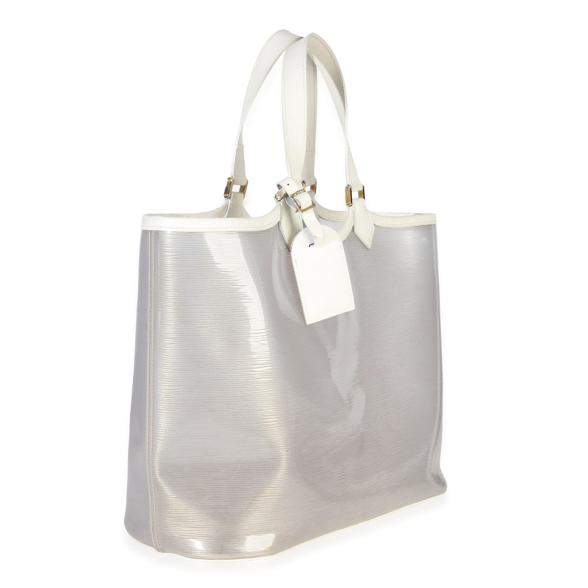 Louis Vuitton White Epi Plage Vinyl Lagoon Bay Tote Handbag pv