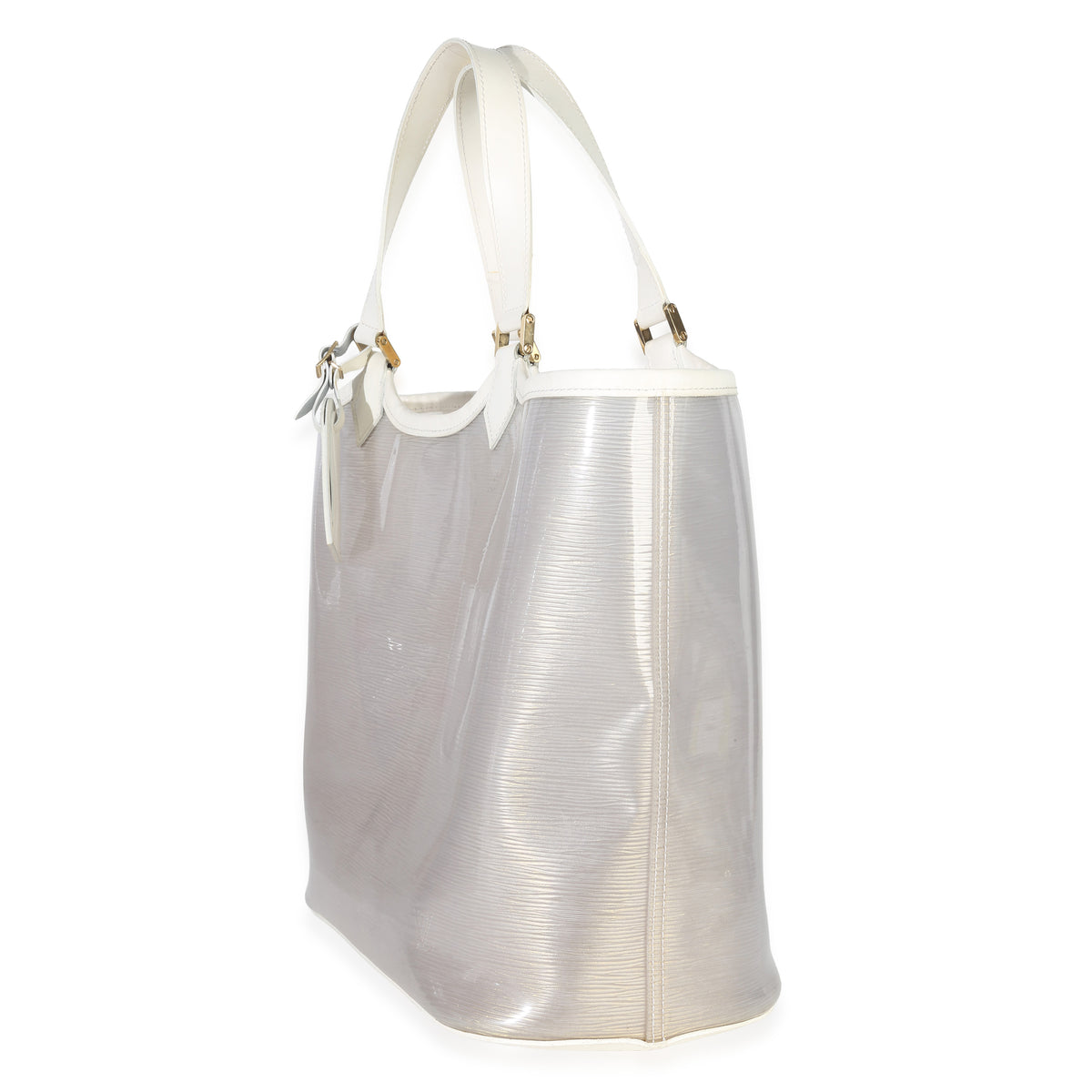Louis Vuitton White Epi Plage Vinyl Lagoon Bay Tote Handbag sv