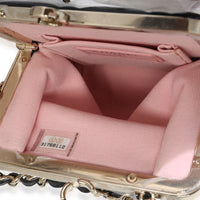 Chanel Black Quilted Lambskin CC Frame Clutch With Chain Handbag ad1