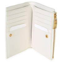 Bottega Veneta White Nappa Maxi Intrecciato Zip Around Wallet Handbag av