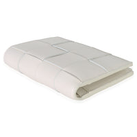 Bottega Veneta White Nappa Maxi Intrecciato Zip Around Wallet Handbag box