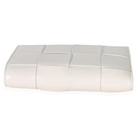 Bottega Veneta White Nappa Maxi Intrecciato Zip Around Wallet Handbag stamp