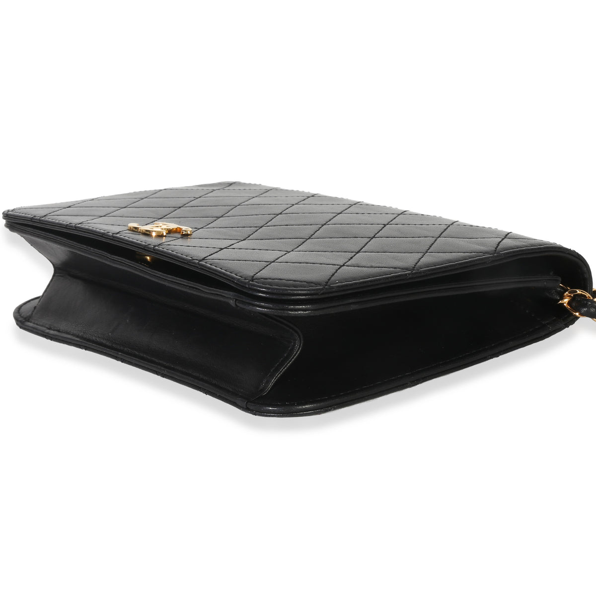 Chanel Vintage 24k Black Quilted Lambskin Full Flap Bag Handbag box