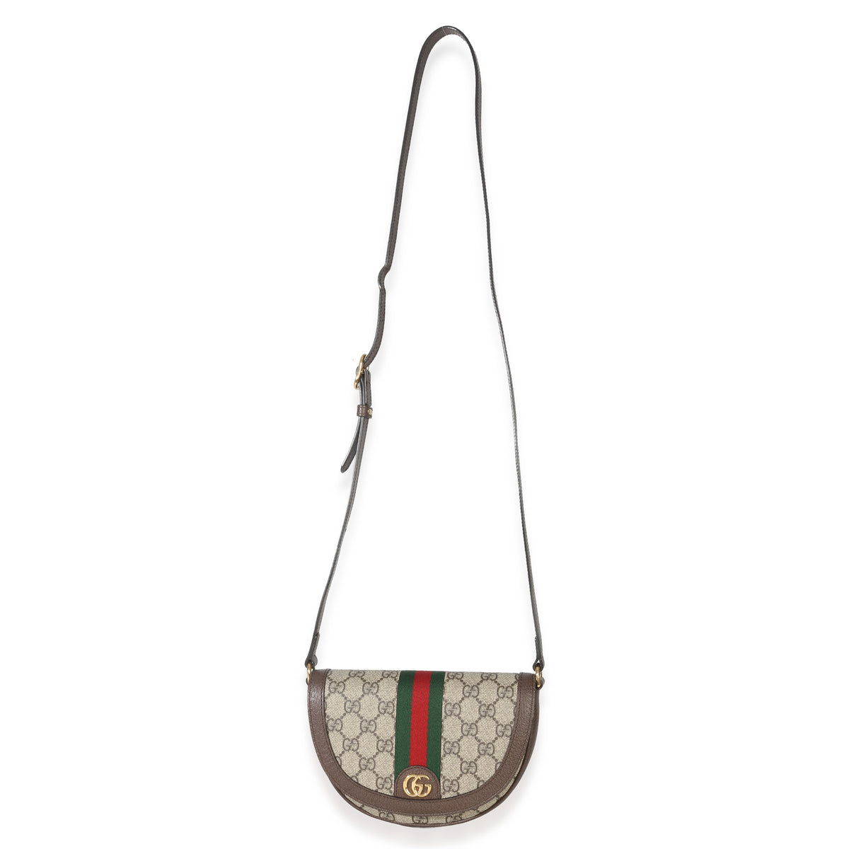 Gucci Beige GG Supreme Canvas Ophidia GG Curved Flap Bag Handbag av