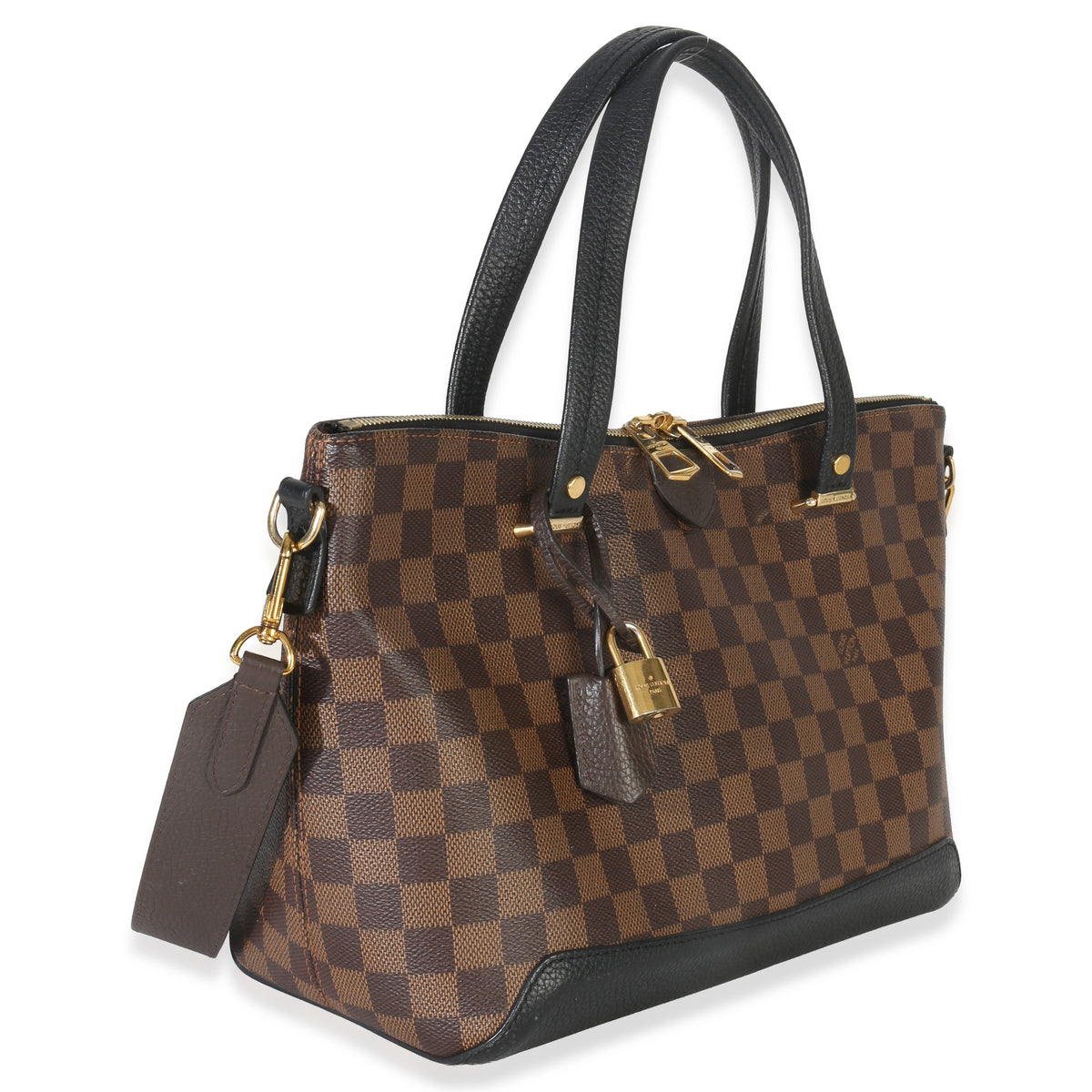 Louis Vuitton Black Damier Ebene Canvas Hyde Park Handbag pv