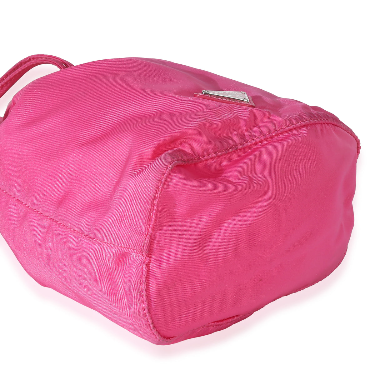 Prada Pink Tessuto Logo Drawstring Pouch Handbag clasp